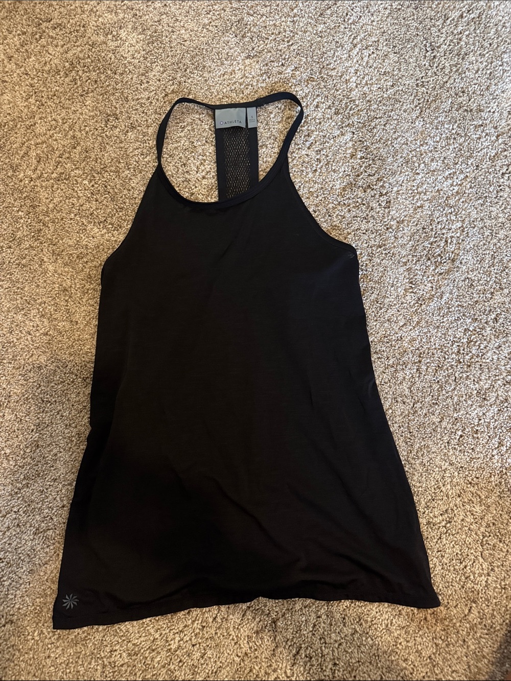 Athleta Black Mesh-Back Racer Tank